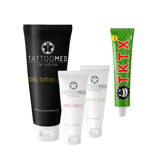 TattooMed x TKTX Groen / Green 40% — Wash, Heal & Numb Bundel